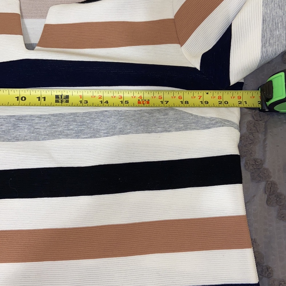 Talbots knit black & tan striped long sleeve top - Picture 6 of 8